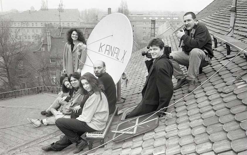 Dach des Hauses der Demokratie Leipzig, März 1991 Quelle: ABL / M.Dabdoub
